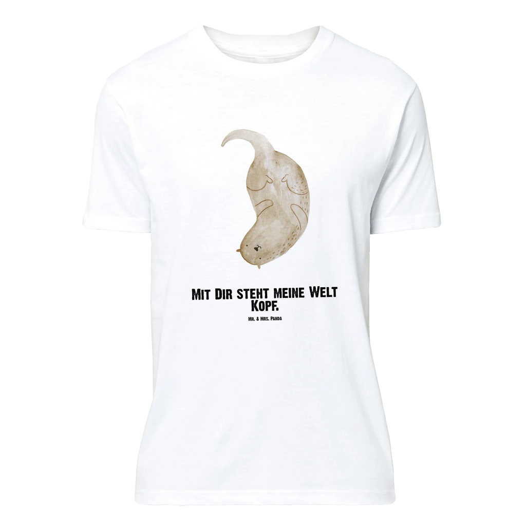 Personalisiertes T-Shirt Otter kopfüber T-Shirt Personalisiert, T-Shirt mit Namen, T-Shirt mit Aufruck, Männer, Frauen, Wunschtext, Bedrucken, Otter, Fischotter, Seeotter, Otter Seeotter See Otter