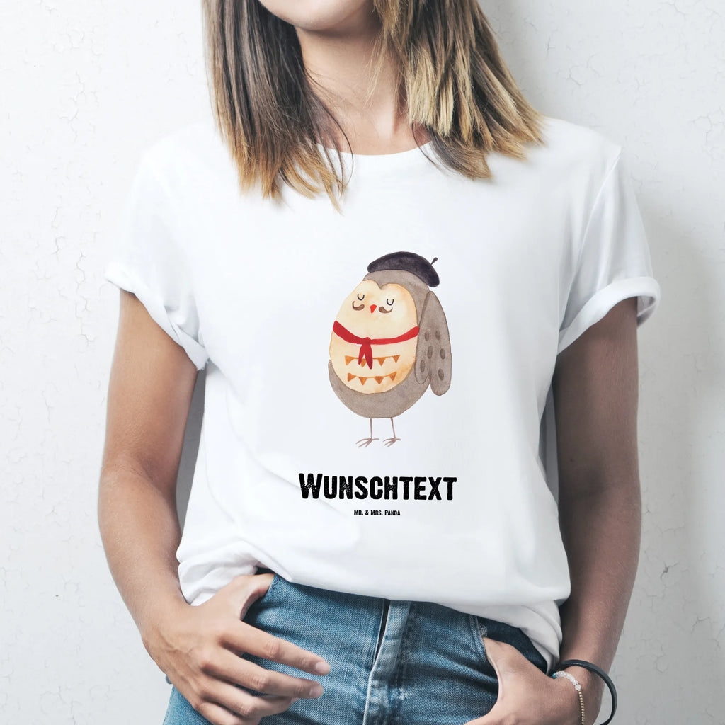 Personalisiertes T-Shirt Eule Französisch T-Shirt Personalisiert, T-Shirt mit Namen, T-Shirt mit Aufruck, Männer, Frauen, Eule, Eulen, Eule Deko, Owl, hibou, La vie est belle, das Leben ist schön, Spruch schön, Spruch Französisch, Frankreich