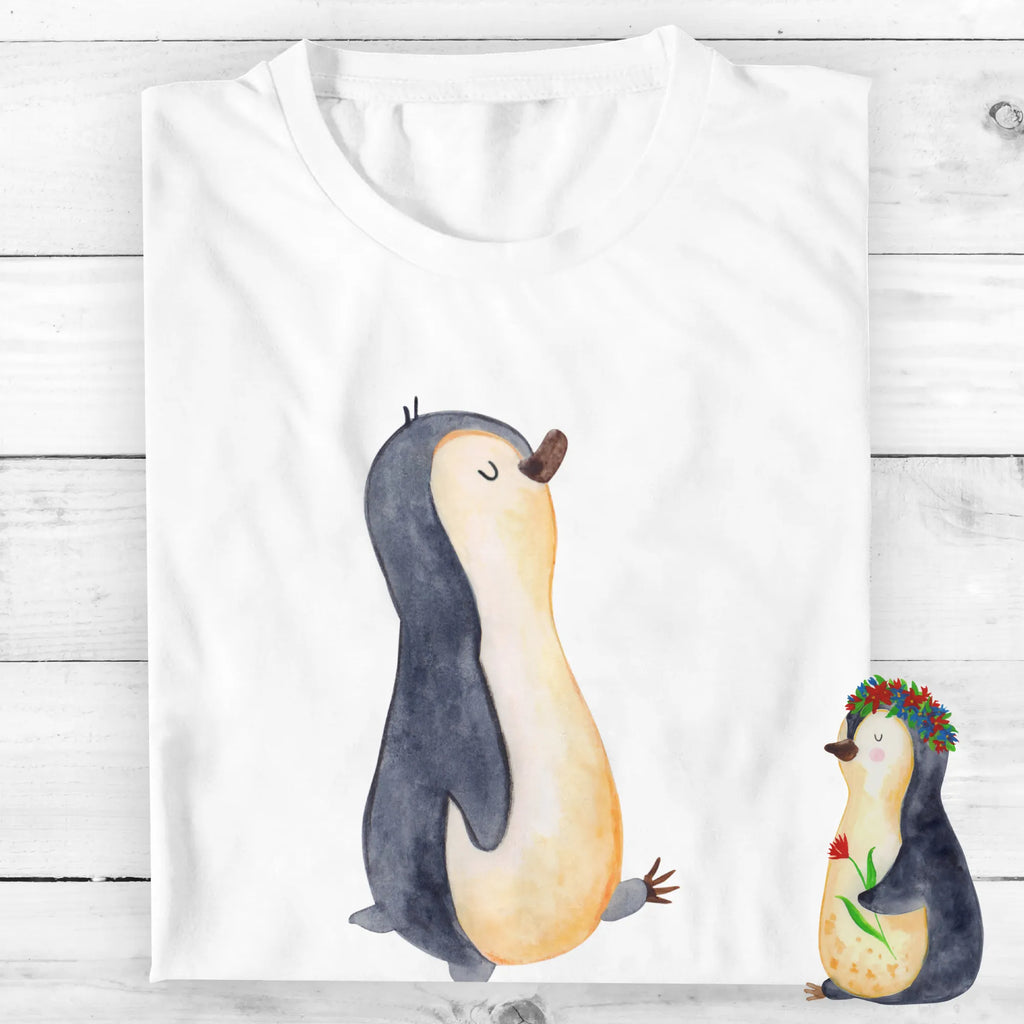 Personalisiertes T-Shirt Pinguin marschierend T-Shirt Personalisiert, T-Shirt mit Namen, T-Shirt mit Aufruck, Männer, Frauen, Wunschtext, Bedrucken, Pinguin, Pinguine, Frühaufsteher, Langschläfer, Bruder, Schwester, Familie