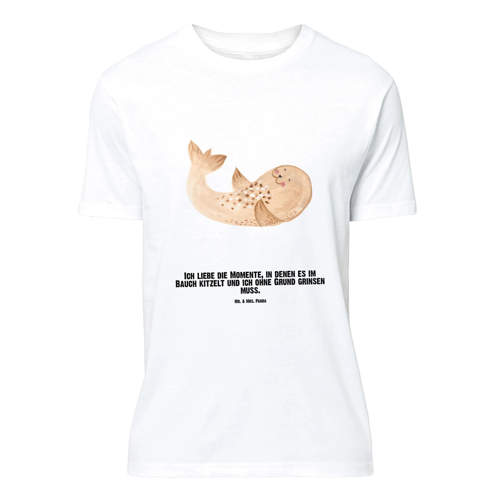 Personalisiertes T-Shirt Robbe liegend T-Shirt Personalisiert, T-Shirt mit Namen, T-Shirt mit Aufruck, Männer, Frauen, Wunschtext, Bedrucken, Tiermotive, Gute Laune, lustige Sprüche, Tiere, Robbe, Robben, Seehund, Strand, Meerestier, Ostsee, Nordsee, Lachen, Freude