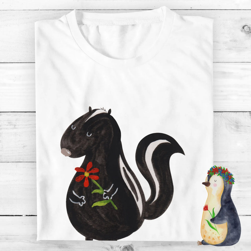 Personalisiertes T-Shirt Stinktier Blume T-Shirt Personalisiert, T-Shirt mit Namen, T-Shirt mit Aufruck, Männer, Frauen, Wunschtext, Bedrucken, Stinktier, Skunk, Wildtier, Raubtier, Stinker, Stinki, Tagträumer, verträumt, Dreams, Träume