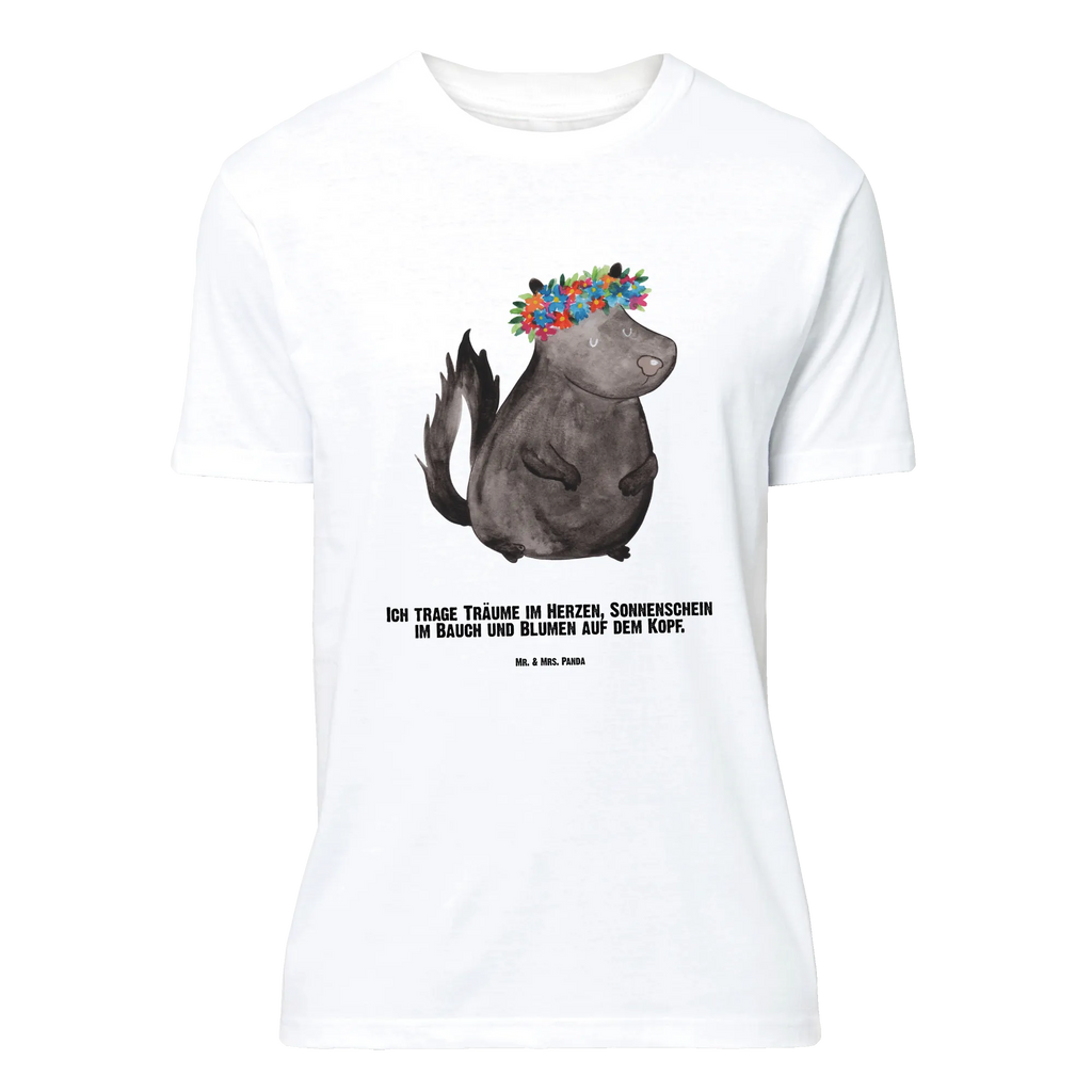 Personalisiertes T-Shirt Stinktier Blumenmaedchen T-Shirt Personalisiert, T-Shirt mit Namen, T-Shirt mit Aufruck, Männer, Frauen, Wunschtext, Bedrucken, Stinktier, Skunk, Wildtier, Raubtier, Stinker, Stinki, Yoga, Namaste, Lebe, Liebe, Lache