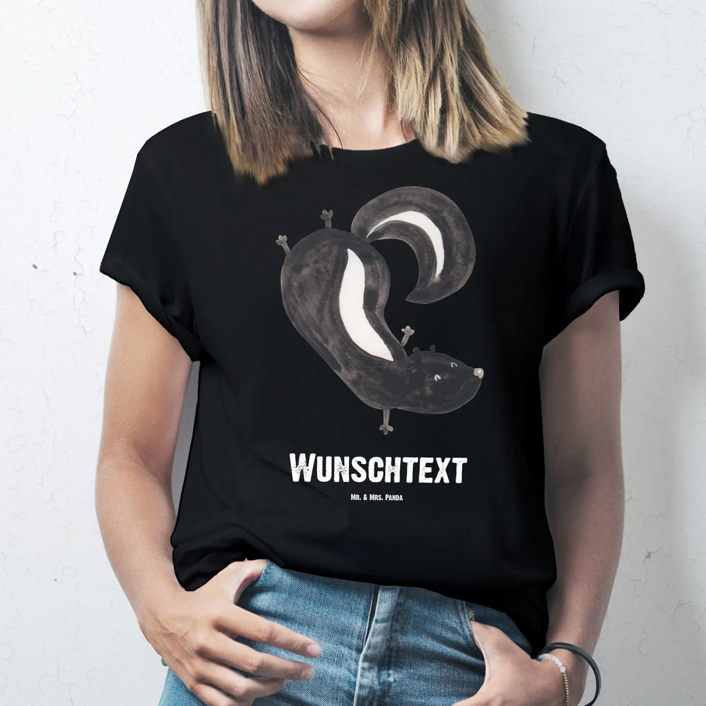 Personalisiertes T-Shirt Stinktier Handstand T-Shirt Personalisiert, T-Shirt mit Namen, T-Shirt mit Aufruck, Männer, Frauen, Wunschtext, Bedrucken, Stinktier, Skunk, Wildtier, Raubtier, Stinker, Stinki, Spielplatz, verpielt, Kind