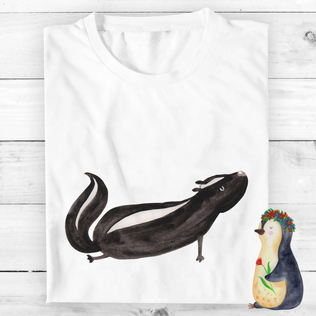 Personalisiertes T-Shirt Stinktier Yoga T-Shirt Personalisiert, T-Shirt mit Namen, T-Shirt mit Aufruck, Männer, Frauen, Wunschtext, Bedrucken, Stinktier, Skunk, Wildtier, Raubtier, Stinker, Stinki, Yoga, Namaste, Lebe, Liebe, Lache