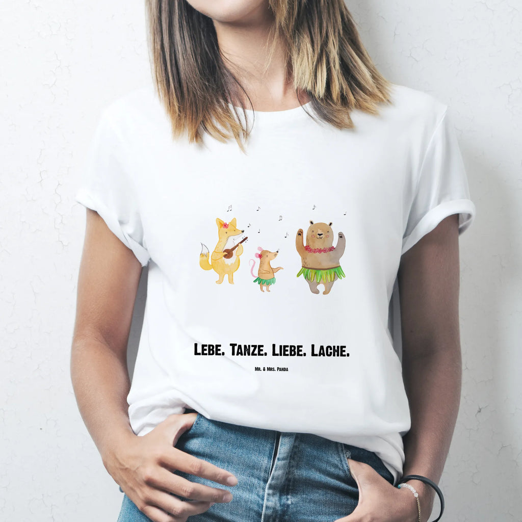 Personalisiertes T-Shirt Waldtiere Aloha T-Shirt Personalisiert, T-Shirt mit Namen, T-Shirt mit Aufruck, Männer, Frauen, Wunschtext, Bedrucken, Tiermotive, Gute Laune, lustige Sprüche, Tiere, Wald, Waldtiere, Musik, Aloha, Bär, Hase, Igel, Tanzen, Leben, Lachen