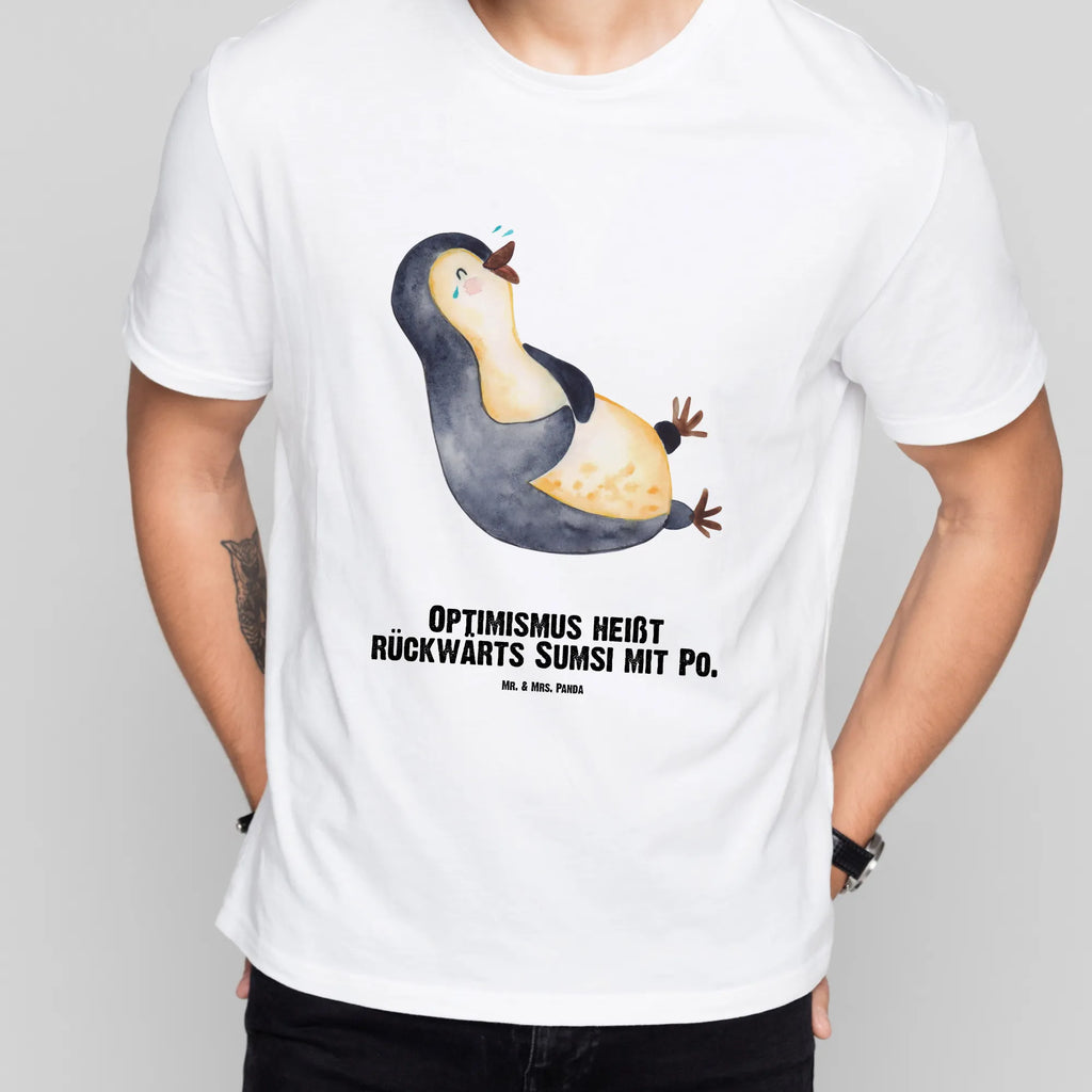 Personalisiertes T-Shirt Pinguin lachend T-Shirt Personalisiert, T-Shirt mit Namen, T-Shirt mit Aufruck, Männer, Frauen, Wunschtext, Bedrucken, Pinguin, Pinguine, lustiger Spruch, Optimismus, Fröhlich, Lachen, Humor, Fröhlichkeit