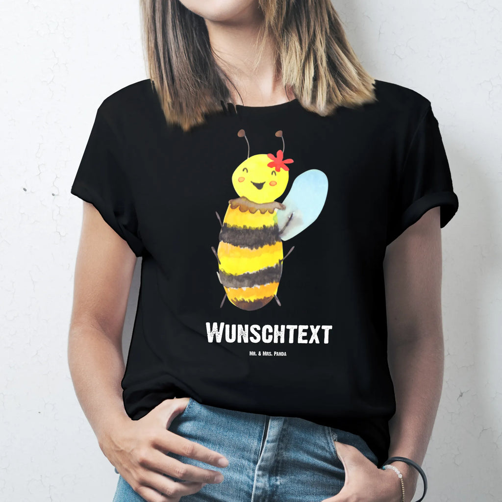 Personalisiertes T-Shirt Biene Happy T-Shirt Personalisiert, T-Shirt mit Namen, T-Shirt mit Aufruck, Männer, Frauen, Wunschtext, Bedrucken, Biene, Wespe, Hummel