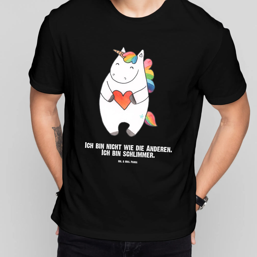 Personalisiertes T-Shirt Einhorn Herz T-Shirt Personalisiert, T-Shirt mit Namen, T-Shirt mit Aufruck, Männer, Frauen, Wunschtext, Bedrucken, Einhorn, Einhörner, Einhorn Deko, Pegasus, Unicorn, Herz, schlimm, böse, witzig, lustig, Freundin, anders, bunt