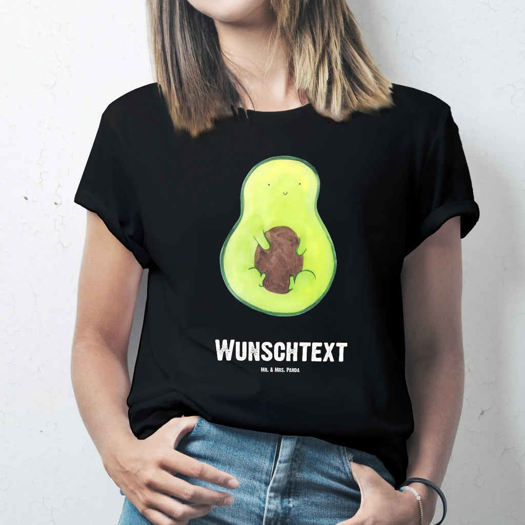 Personalisiertes T-Shirt Avocado mit Kern T-Shirt Personalisiert, T-Shirt mit Namen, T-Shirt mit Aufruck, Männer, Frauen, Wunschtext, Bedrucken, Avocado, Veggie, Vegan, Gesund, Avokado, Avocadokern, Kern, Pflanze, Spruch Leben