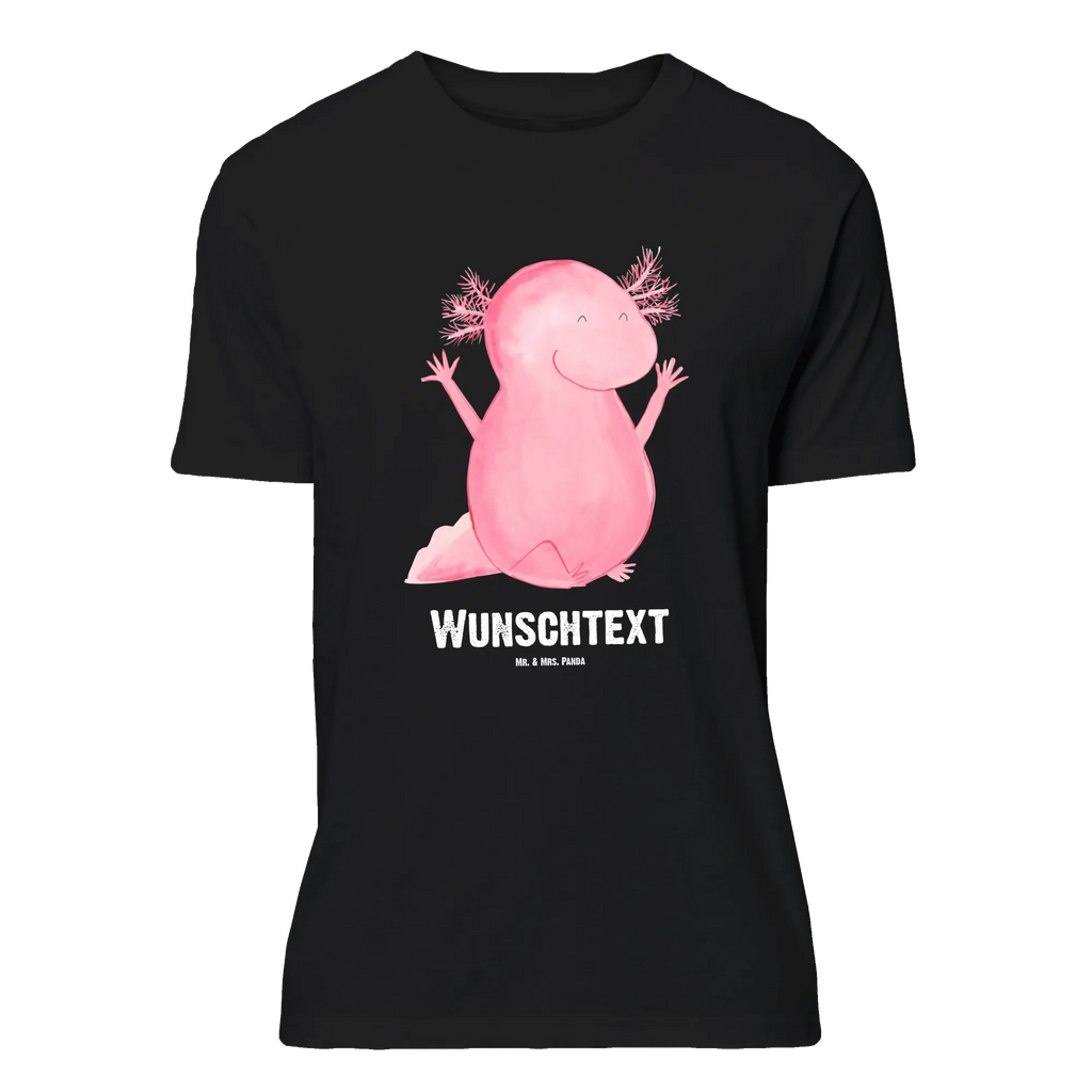 Personalisiertes T-Shirt Axolotl Hurra T-Shirt Personalisiert, T-Shirt mit Namen, T-Shirt mit Aufruck, Männer, Frauen, Wunschtext, Bedrucken, Axolotl, Molch, Axolot, Schwanzlurch, Lurch, Lurche, fröhlich, Spaß, Freude, Motivation, Zufriedenheit