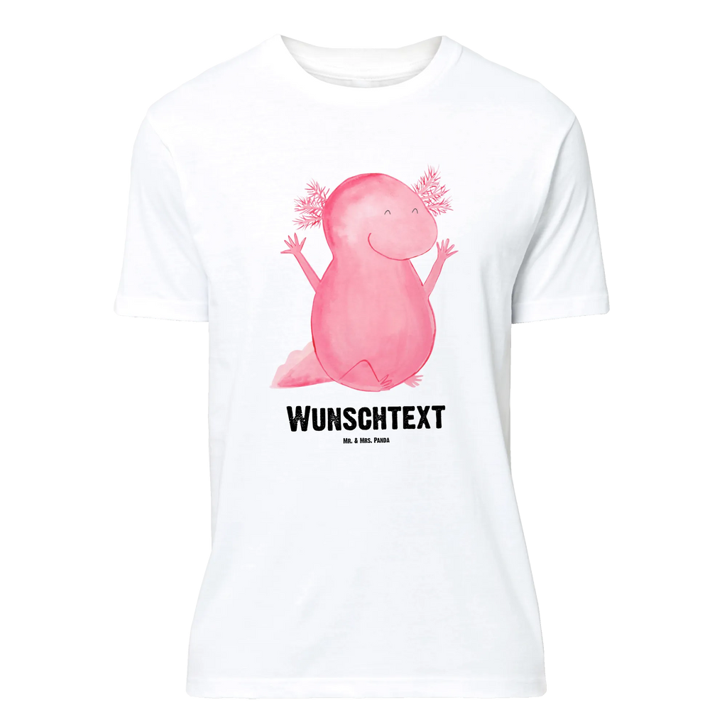 Personalisiertes T-Shirt Axolotl Hurra T-Shirt Personalisiert, T-Shirt mit Namen, T-Shirt mit Aufruck, Männer, Frauen, Wunschtext, Bedrucken, Axolotl, Molch, Axolot, Schwanzlurch, Lurch, Lurche, fröhlich, Spaß, Freude, Motivation, Zufriedenheit