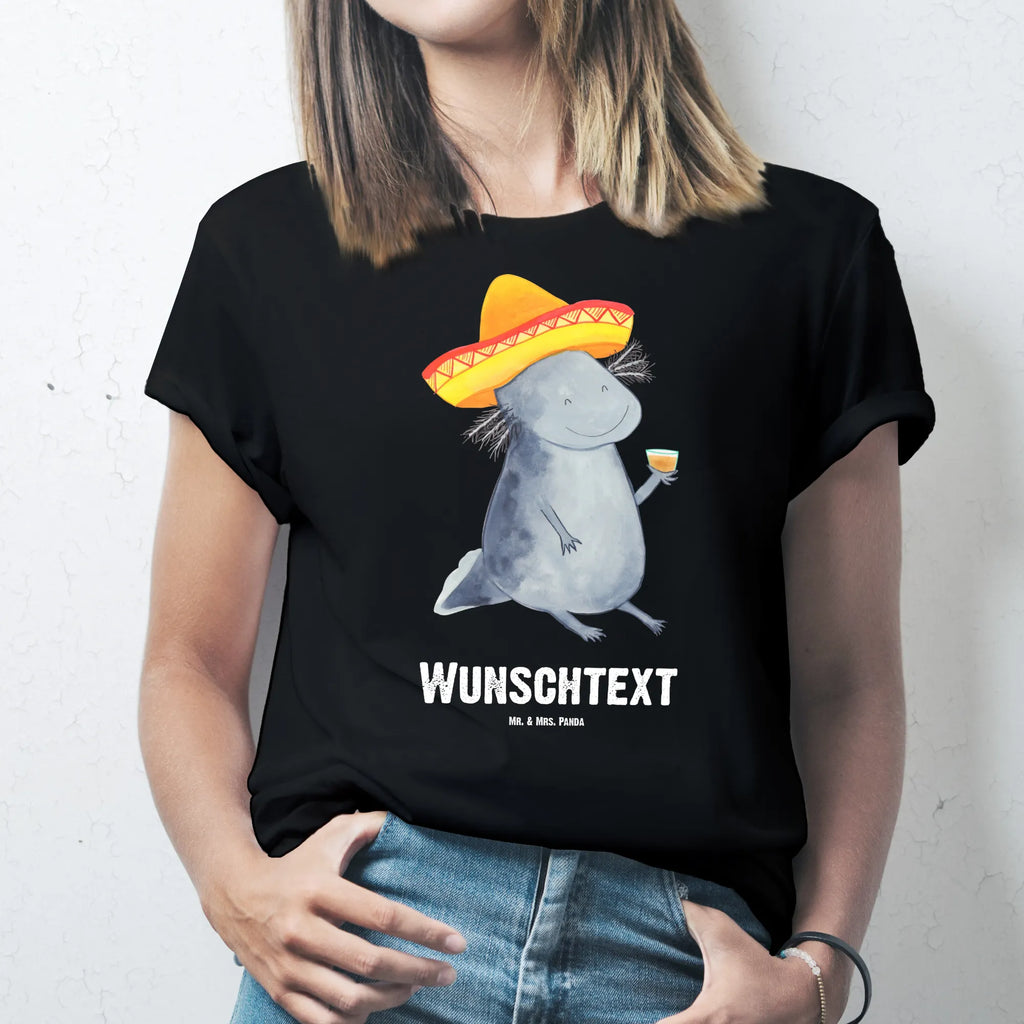 Personalisiertes T-Shirt Axolotl Tequila T-Shirt Personalisiert, T-Shirt mit Namen, T-Shirt mit Aufruck, Männer, Frauen, Wunschtext, Bedrucken, Axolotl, Molch, Mexico, Mexiko, Sombrero, Zitrone, Tequila, Motivation, Spruch, Schwanzlurch, Lurch, Lurche, Axolot, Feuerdrache, Feuersalamander