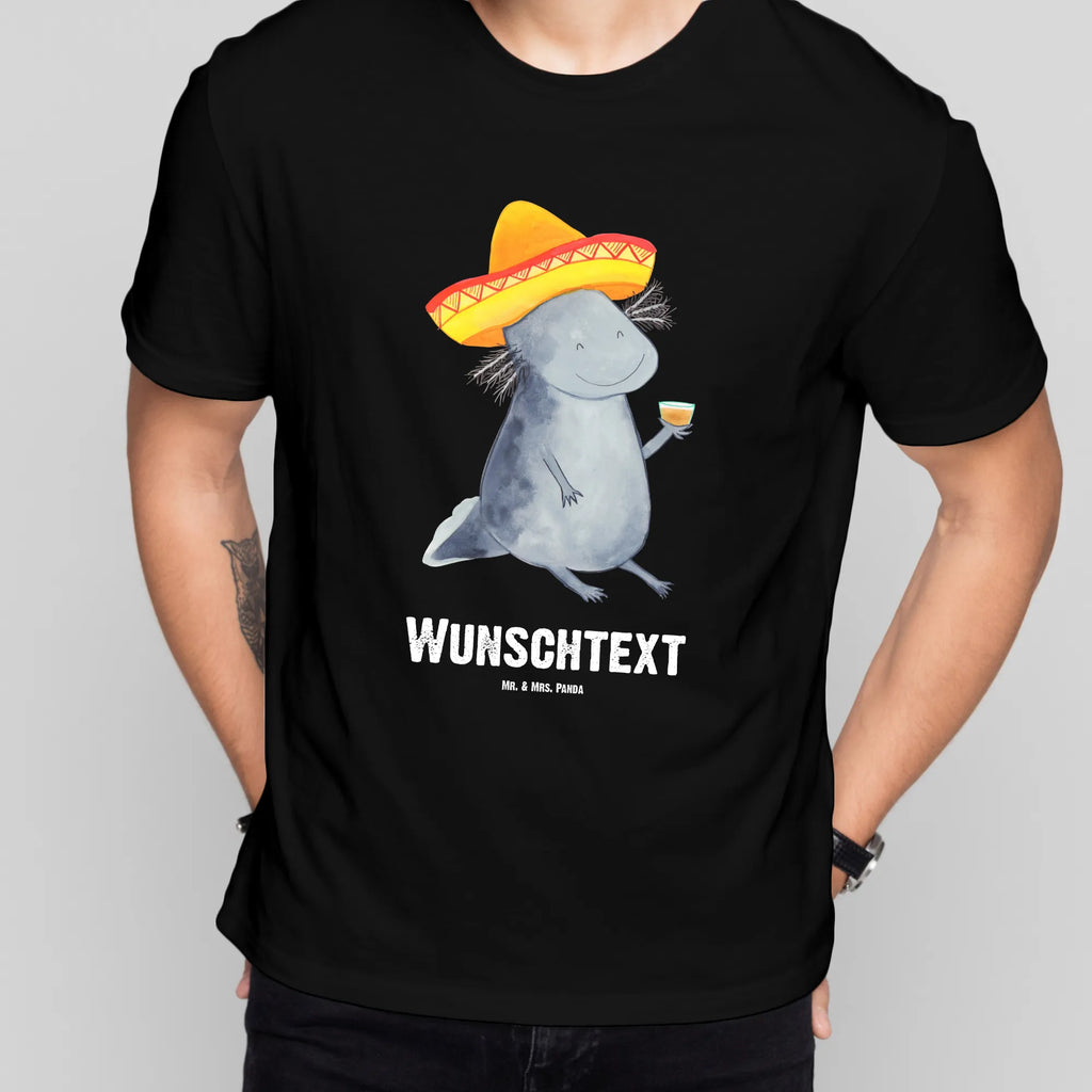 Personalisiertes T-Shirt Axolotl Tequila T-Shirt Personalisiert, T-Shirt mit Namen, T-Shirt mit Aufruck, Männer, Frauen, Wunschtext, Bedrucken, Axolotl, Molch, Mexico, Mexiko, Sombrero, Zitrone, Tequila, Motivation, Spruch, Schwanzlurch, Lurch, Lurche, Axolot, Feuerdrache, Feuersalamander