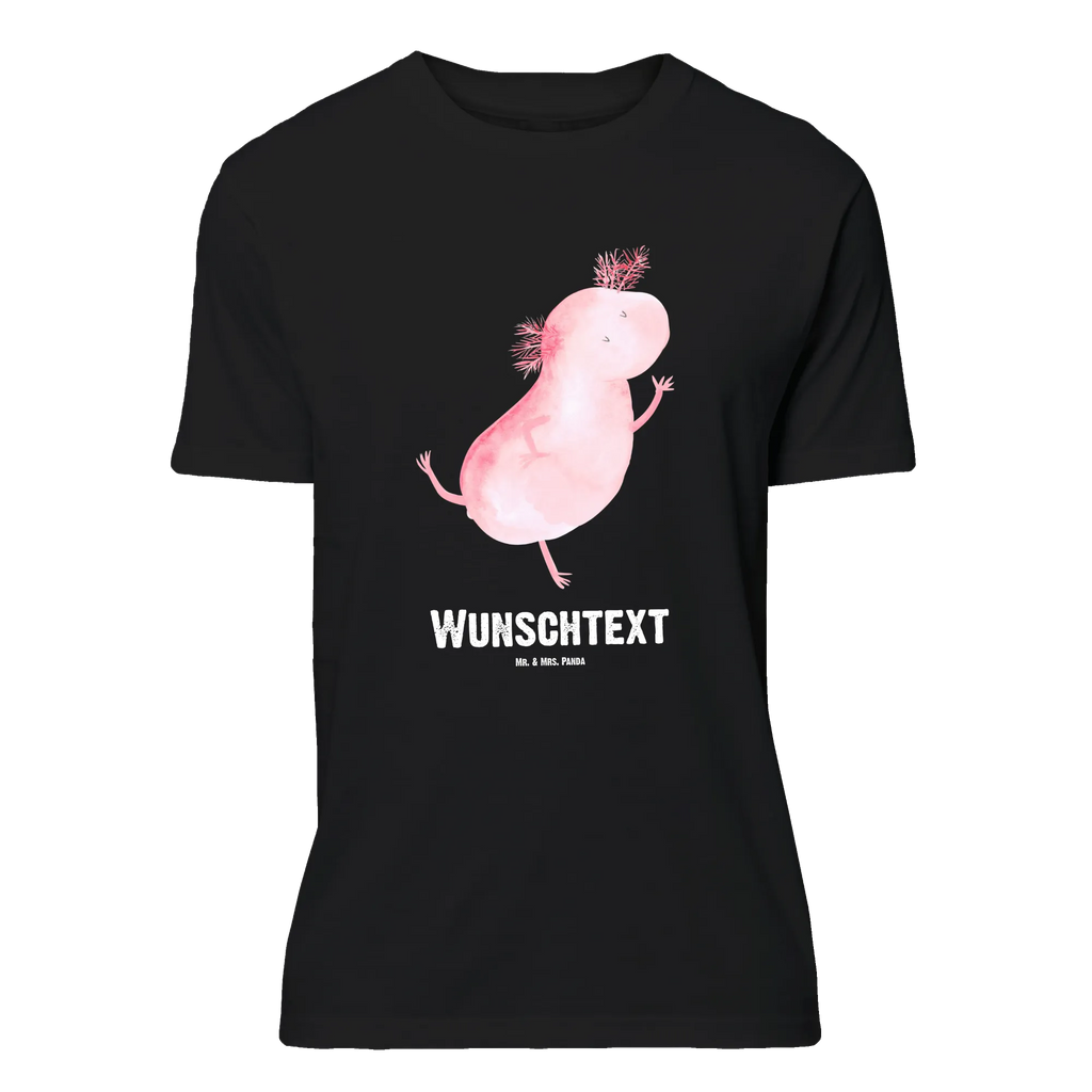 Personalisiertes T-Shirt Axolotl Tanzen T-Shirt Personalisiert, T-Shirt mit Namen, T-Shirt mit Aufruck, Männer, Frauen, Wunschtext, Bedrucken, Axolotl, Molch, Axolot, Schwanzlurch, Lurch, Lurche, Dachschaden, Sterne, verrückt, Freundin, beste Freundin