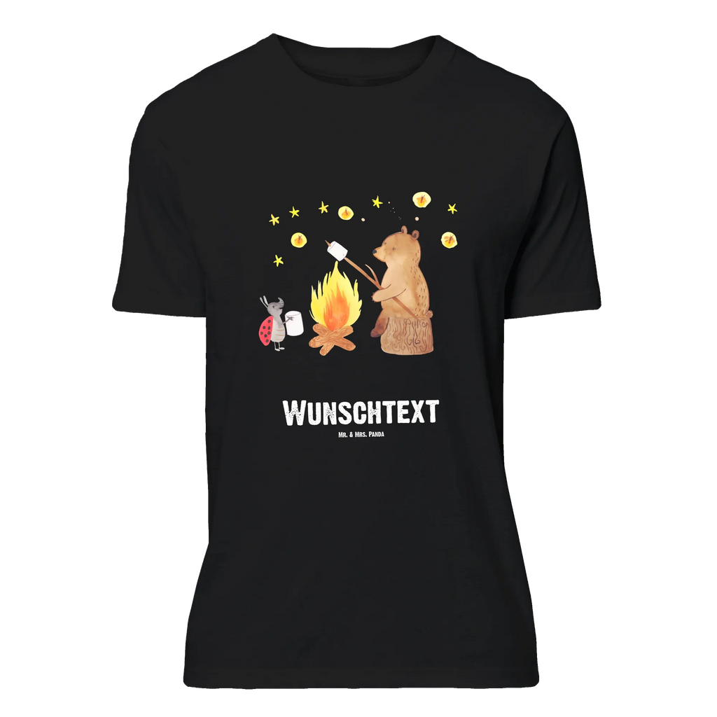 Personalisiertes T-Shirt Bär & Marienkäfer Lagerfeuer T-Shirt Personalisiert, T-Shirt mit Namen, T-Shirt mit Aufruck, Männer, Frauen, Wunschtext, Bedrucken, Bär, Teddy, Teddybär, Lagerfeuer