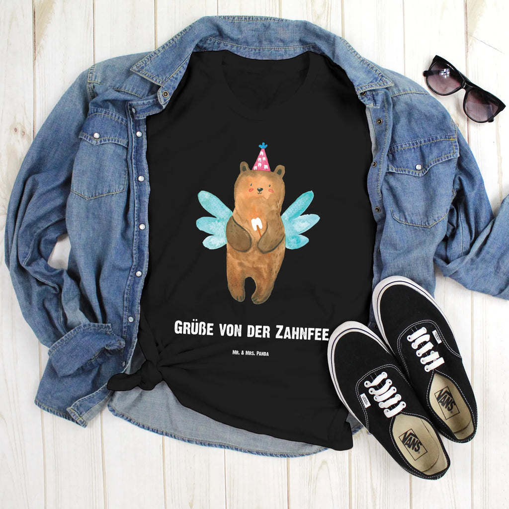 Personalisiertes T-Shirt Zahnfee Bär T-Shirt Personalisiert, T-Shirt mit Namen, T-Shirt mit Aufruck, Männer, Frauen, Wunschtext, Bedrucken, Bär, Teddy, Teddybär, Zahnfee, Fee, Milchzahn, Erster Zahn