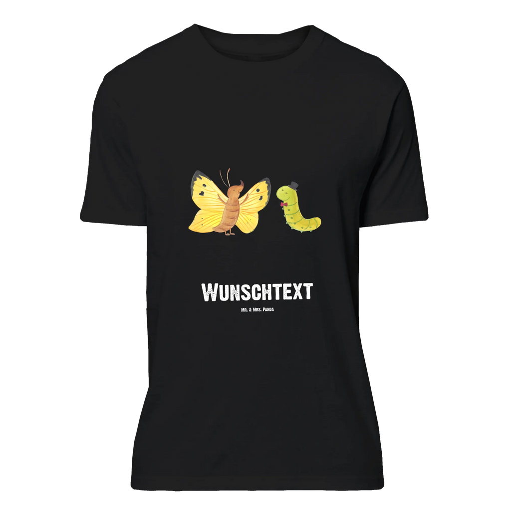 Personalisiertes T-Shirt Raupe & Schmetterling T-Shirt Personalisiert, T-Shirt mit Namen, T-Shirt mit Aufruck, Männer, Frauen, Wunschtext, Bedrucken, Tiermotive, Gute Laune, lustige Sprüche, Tiere, Raupe, Schmetterling, Zitronenfalter, Entwicklung, Erwachsen werden, Kokon, Hut, Hütchen, Schönheit, Aufwachsen