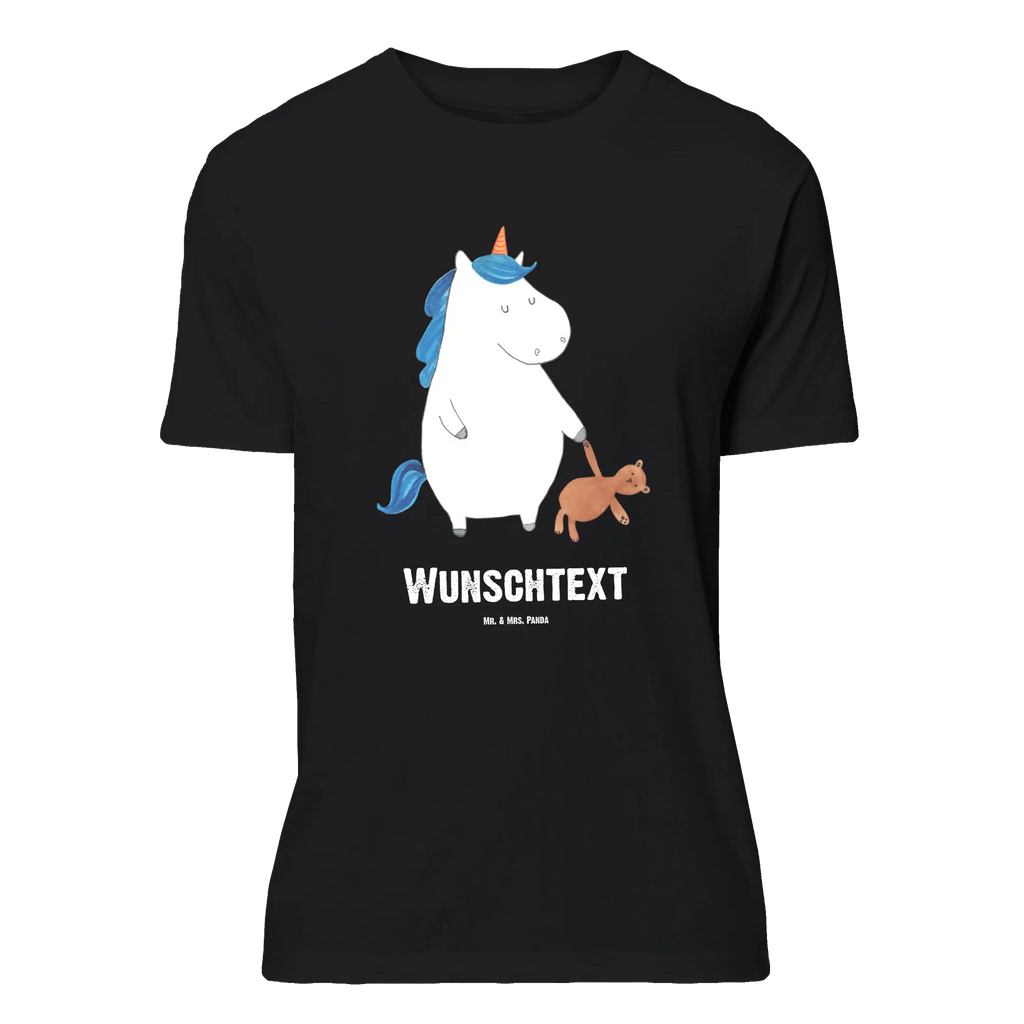 Personalisiertes T-Shirt Einhorn Teddy T-Shirt Personalisiert, T-Shirt mit Namen, T-Shirt mit Aufruck, Männer, Frauen, Wunschtext, Bedrucken, Einhorn, Einhörner, Einhorn Deko, Pegasus, Unicorn, schlafen, gute Nacht, Single, Bett, Träumen, Freundin, Singleleben