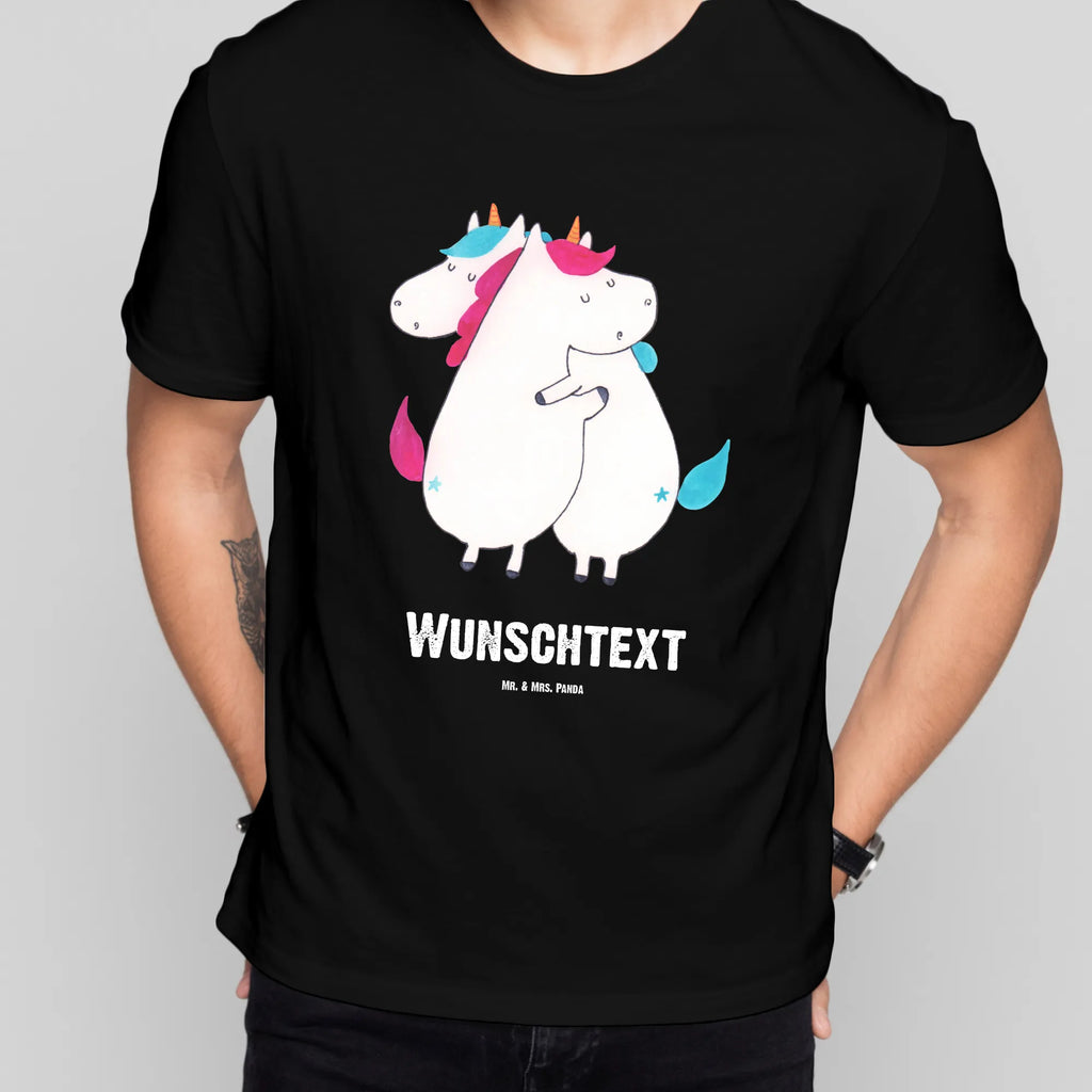 Personalisiertes T-Shirt Einhörner Umarmen T-Shirt Personalisiert, T-Shirt mit Namen, T-Shirt mit Aufruck, Männer, Frauen, Wunschtext, Bedrucken, Einhorn, Einhörner, Einhorn Deko, Unicorn, Freundinnen, Freundin, BFF, Schwester, Schwestern, Familie, Geschwister, Sister, Liebe