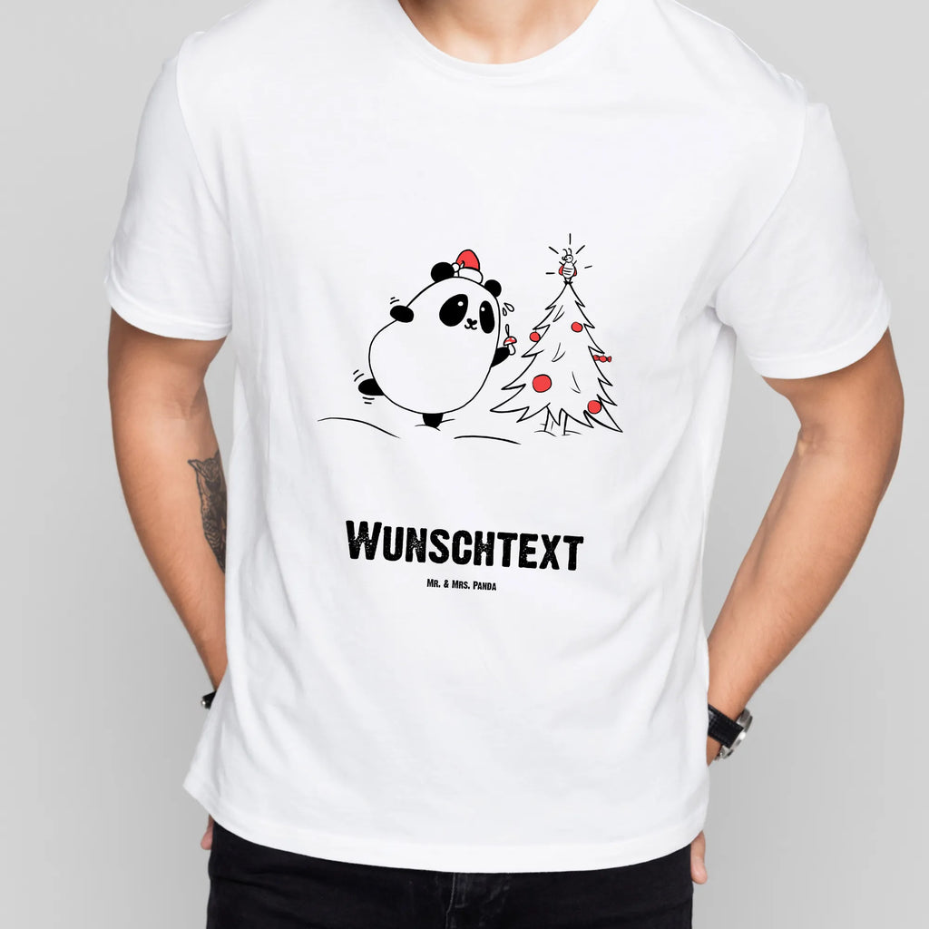 Personalisiertes T-Shirt Panda Weihnachtszeit T-Shirt Personalisiert, T-Shirt mit Namen, T-Shirt mit Aufruck, Männer, Frauen