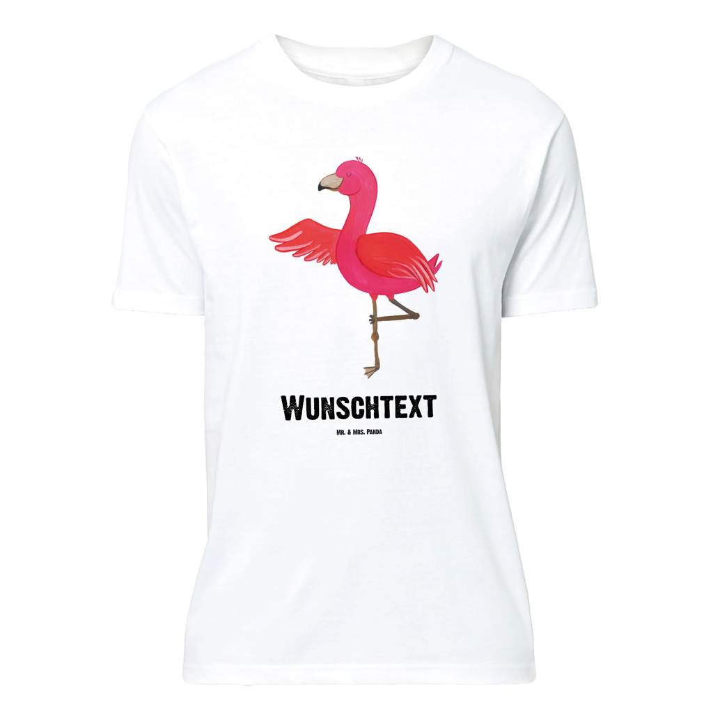 Personalisiertes T-Shirt Flamingo Yoga T-Shirt Personalisiert, T-Shirt mit Namen, T-Shirt mit Aufruck, Männer, Frauen, Wunschtext, Bedrucken, Flamingo, Vogel, Yoga, Namaste, Achtsamkeit, Yoga-Übung, Entspannung, Ärger, Aufregen, Tiefenentspannung