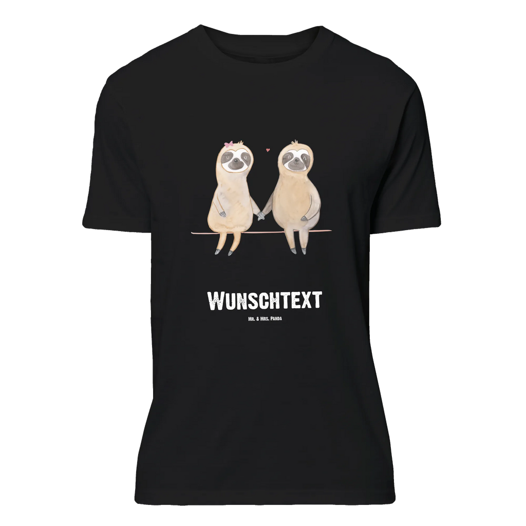 Personalisiertes T-Shirt Faultier Pärchen T-Shirt Personalisiert, T-Shirt mit Namen, T-Shirt mit Aufruck, Männer, Frauen, Wunschtext, Bedrucken, Faultier, Faultier Geschenk, Faultier Deko, Faultiere, faul, Lieblingstier, Liebe, Liebespaar, Faultierliebe, Faultierpärchen, verliebt, verlobt, gemeinsam, relaxen, Pärchen, Beziehung, Langsamkeit