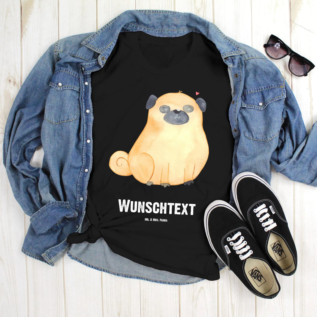 Personalisiertes T-Shirt Mops T-Shirt Personalisiert, T-Shirt mit Namen, T-Shirt mit Aufruck, Männer, Frauen, Wunschtext, Bedrucken, Hund, Hundemotiv, Haustier, Hunderasse, Tierliebhaber, Hundebesitzer, Sprüche, Mops, Liebe, Hundeliebe