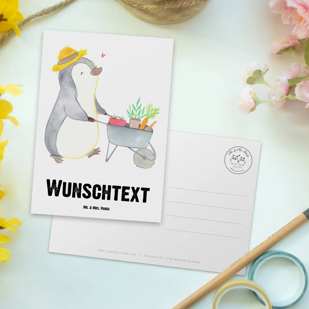 Personalisierte Postkarte Pinguin Gartenarbeit Postkarte mit Namen, Postkarte bedrucken, Postkarte mit Wunschtext, Postkarte personalisierbar, Geschenkkarte mit Namen, Grußkarte mit Namen, Karte mit Namen, Einladung mit Namen, Ansichtskarte mit Namen, Geschenkkarte mit Wunschtext, Grußkarte mit Wunschtext, Karte mit Wunschtext, Einladung mit Wunschtext, Ansichtskarte mit Wunschtext, Geschenk, Sport, Sportart, Hobby, Schenken, Danke, Dankeschön, Auszeichnung, Gewinn, Sportler, Gartenarbeit, Urban gardening, Gärtnern, Gartenpflege