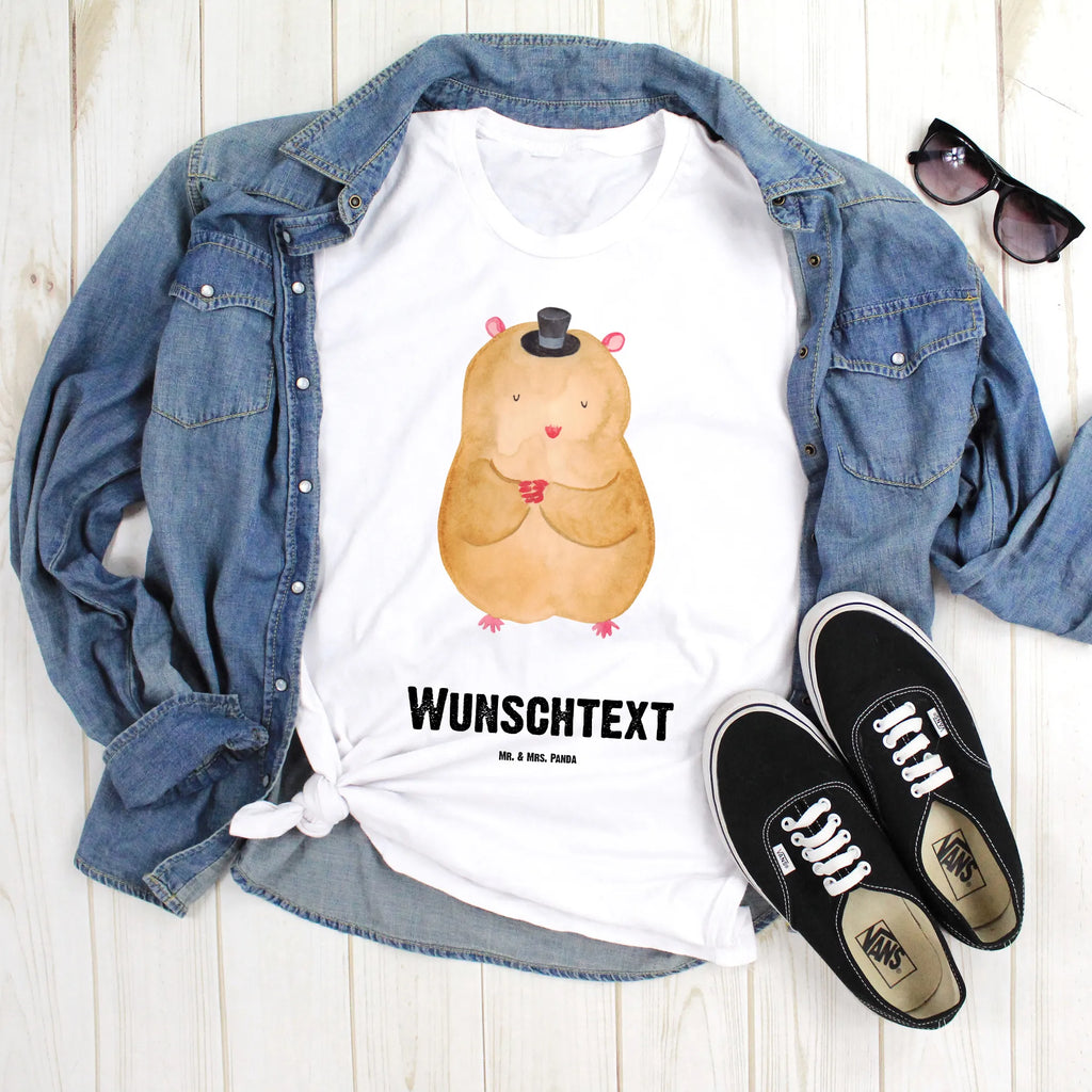 Personalisiertes T-Shirt Hamster mit Hut T-Shirt Personalisiert, T-Shirt mit Namen, T-Shirt mit Aufruck, Männer, Frauen, Wunschtext, Bedrucken, Tiermotive, Gute Laune, lustige Sprüche, Tiere, Hamster, Hut, Magier, Zylinder, Zwerghamster, Zauberer