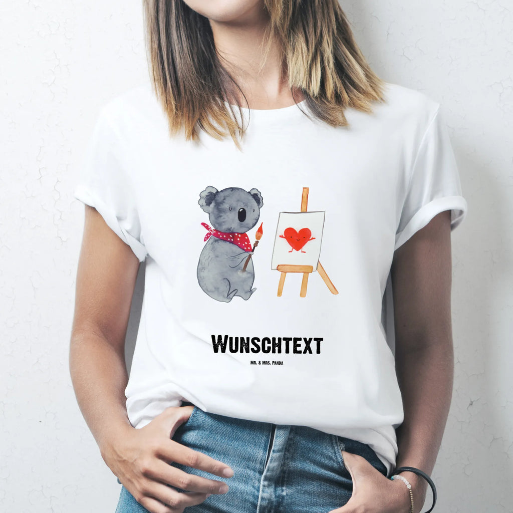 Personalisiertes T-Shirt Koala Künstler T-Shirt Personalisiert, T-Shirt mit Namen, T-Shirt mit Aufruck, Männer, Frauen, Koala, Koalabär, Liebe, Liebensbeweis, Liebesgeschenk, Gefühle, Künstler, zeichnen