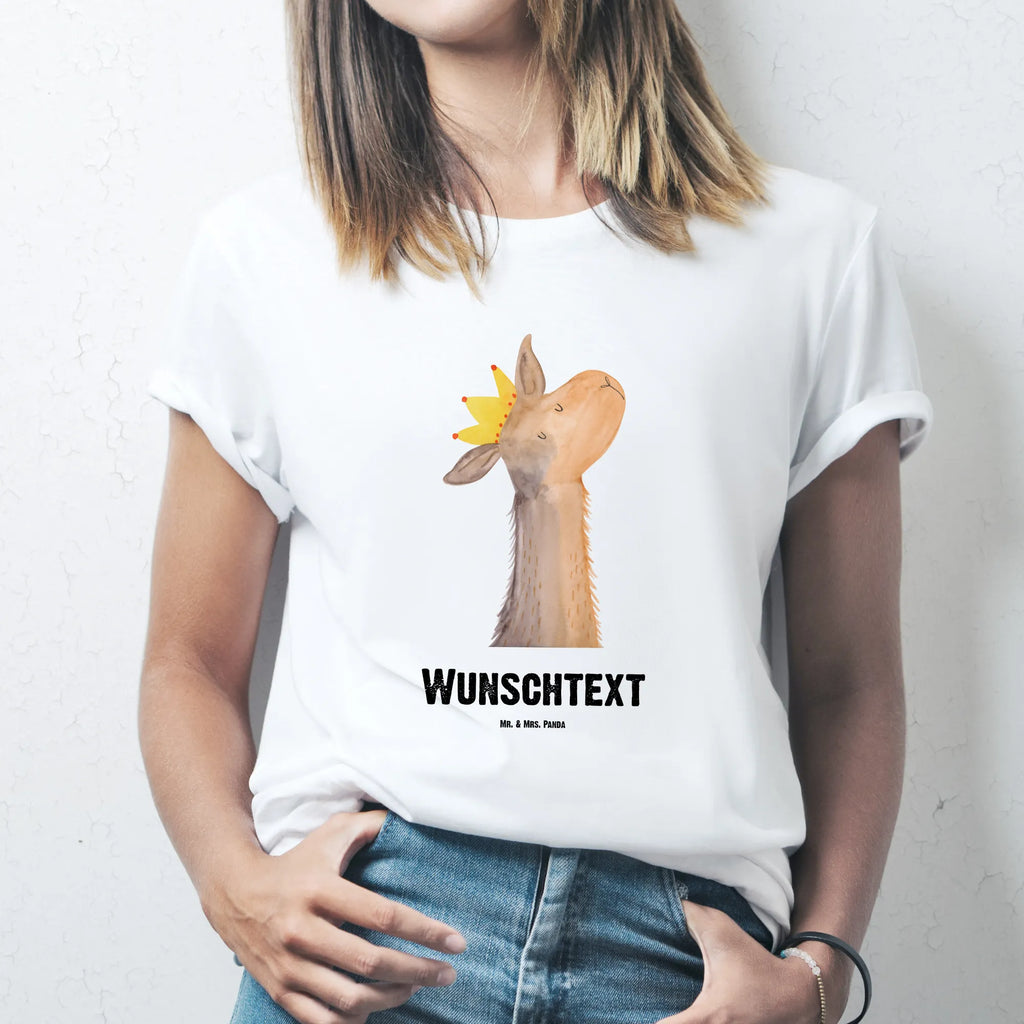 Personalisiertes T-Shirt Lamakopf König T-Shirt Personalisiert, T-Shirt mit Namen, T-Shirt mit Aufruck, Männer, Frauen, Wunschtext, Bedrucken, Lama, Alpaka, Lamas, König, Königin, Freundin, Mama, Papa, Büro Kollege, Kollegin, Chef, Vorgesetzter, Abi, Abitur