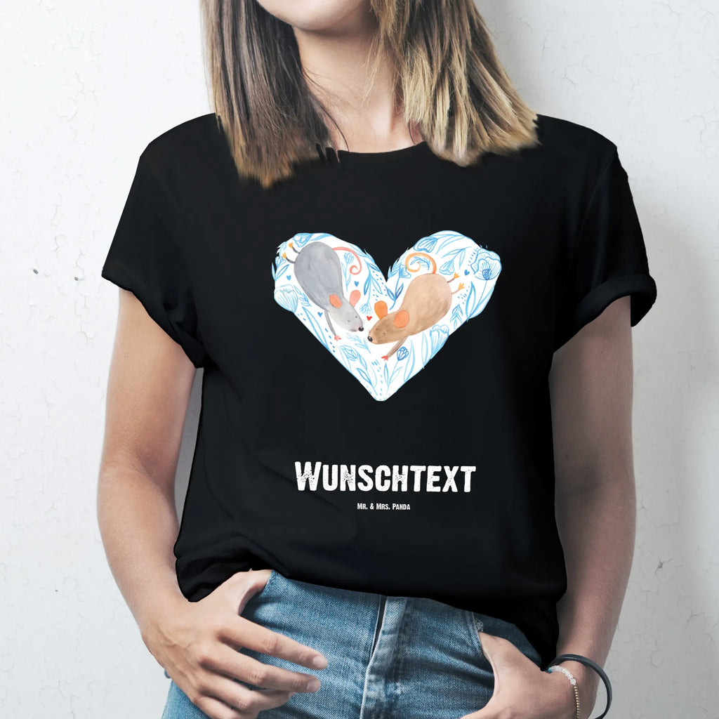 Personalisiertes T-Shirt Mäuse Herz T-Shirt Personalisiert, T-Shirt mit Namen, T-Shirt mit Aufruck, Männer, Frauen, Wunschtext, Bedrucken, Liebe, Partner, Freund, Freundin, Ehemann, Ehefrau, Heiraten, Verlobung, Heiratsantrag, Liebesgeschenk, Jahrestag, Hocheitstag, Maus, Mäuse, Liebesbotschaft, Liebesbeweis, Hochzeit, Lieblingsmensch, Gemeinsamkeit, Love, Geschenk für zwei