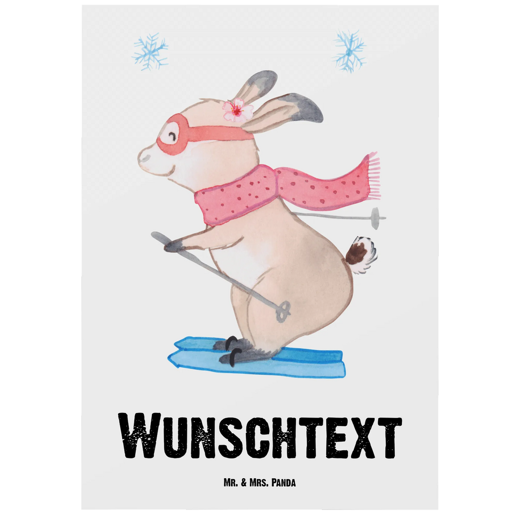 Personalisierte Postkarte Hase Skifahren Postkarte mit Namen, Postkarte bedrucken, Postkarte mit Wunschtext, Postkarte personalisierbar, Geschenkkarte mit Namen, Grußkarte mit Namen, Karte mit Namen, Einladung mit Namen, Ansichtskarte mit Namen, Geschenkkarte mit Wunschtext, Grußkarte mit Wunschtext, Karte mit Wunschtext, Einladung mit Wunschtext, Ansichtskarte mit Wunschtext, Geschenk, Sport, Sportart, Hobby, Schenken, Danke, Dankeschön, Auszeichnung, Gewinn, Sportler, Ski fahren, Skifahren, Skisport, Skiwettbewerb, Skirennen