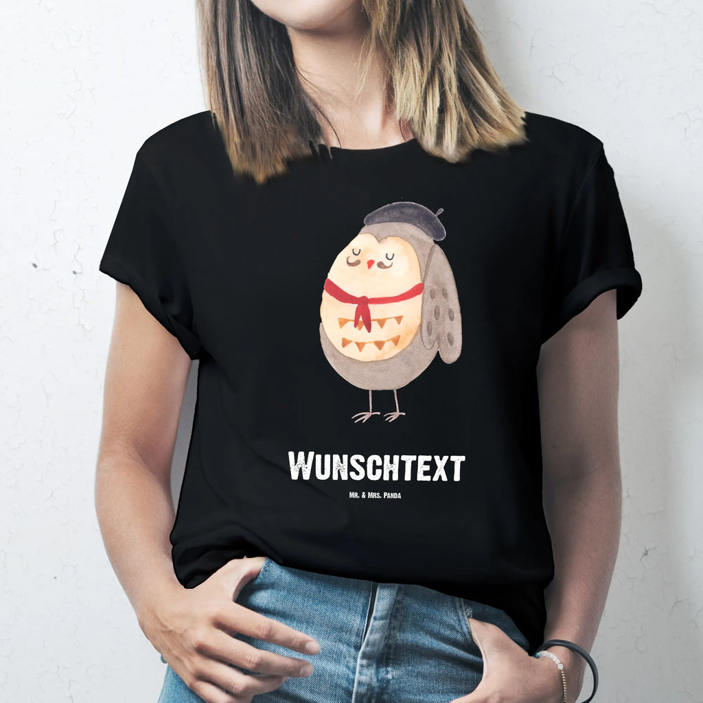 Personalisiertes T-Shirt Eule Französisch T-Shirt Personalisiert, T-Shirt mit Namen, T-Shirt mit Aufruck, Männer, Frauen, Eule, Eulen, Eule Deko, Owl, hibou, La vie est belle, das Leben ist schön, Spruch schön, Spruch Französisch, Frankreich