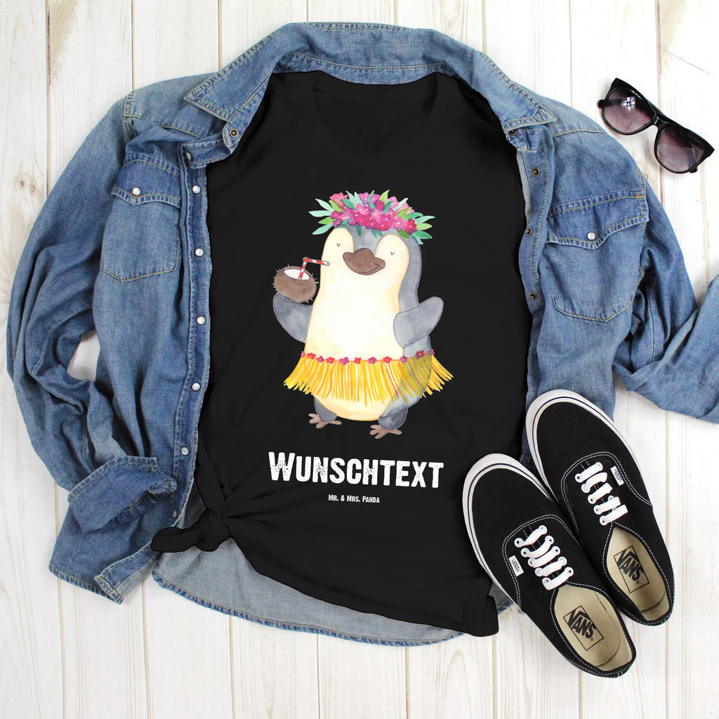 Personalisiertes T-Shirt Pinguin Kokosnuss T-Shirt Personalisiert, T-Shirt mit Namen, T-Shirt mit Aufruck, Männer, Frauen, Wunschtext, Bedrucken, Pinguin, Aloha, Hawaii, Urlaub, Kokosnuss, Pinguine