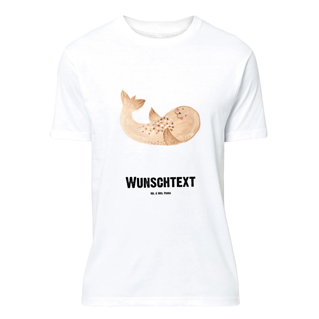 Personalisiertes T-Shirt Robbe liegend T-Shirt Personalisiert, T-Shirt mit Namen, T-Shirt mit Aufruck, Männer, Frauen, Wunschtext, Bedrucken, Tiermotive, Gute Laune, lustige Sprüche, Tiere, Robbe, Robben, Seehund, Strand, Meerestier, Ostsee, Nordsee, Lachen, Freude