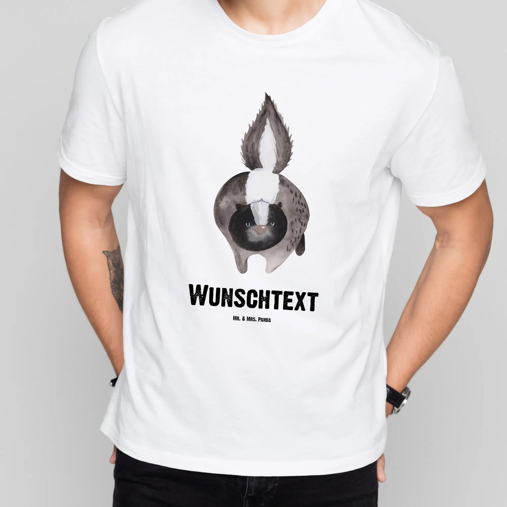 Personalisiertes T-Shirt Stinktier Angriff T-Shirt Personalisiert, T-Shirt mit Namen, T-Shirt mit Aufruck, Männer, Frauen, Wunschtext, Bedrucken, Stinktier, Skunk, Wildtier, Raubtier, Stinker, Stinki, wütend, Drohung