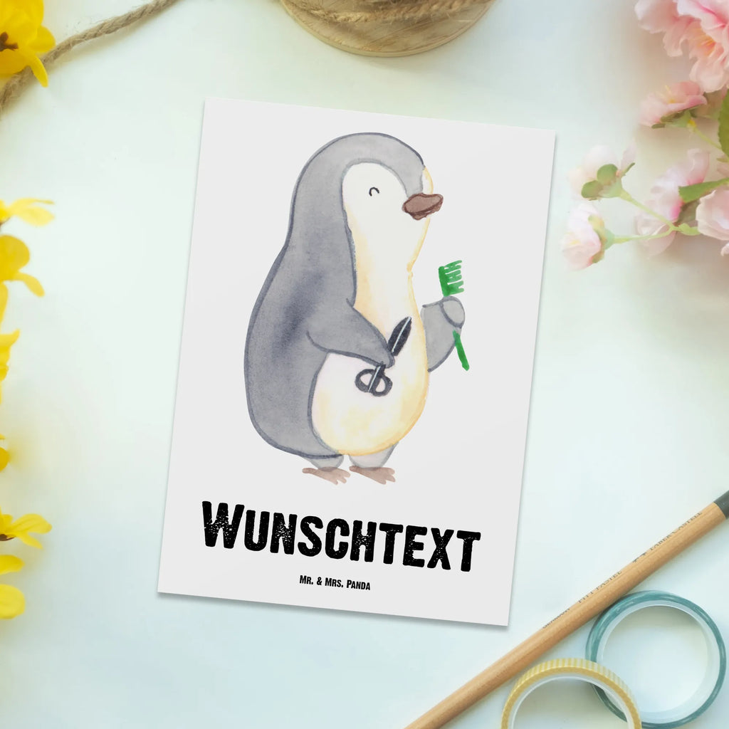 Personalisierte Postkarte Friseur mit Herz Postkarte mit Namen, Postkarte bedrucken, Postkarte mit Wunschtext, Postkarte personalisierbar, Geschenkkarte mit Namen, Grußkarte mit Namen, Karte mit Namen, Einladung mit Namen, Ansichtskarte mit Namen, Geschenkkarte mit Wunschtext, Grußkarte mit Wunschtext, Karte mit Wunschtext, Einladung mit Wunschtext, Ansichtskarte mit Wunschtext, Beruf, Ausbildung, Jubiläum, Abschied, Rente, Kollege, Kollegin, Geschenk, Schenken, Arbeitskollege, Mitarbeiter, Firma, Danke, Dankeschön, Frisör, Haarstylist, Frisörbesuch, Friseursalon, Barbier, Coiffeur, Eröffnung Friseur