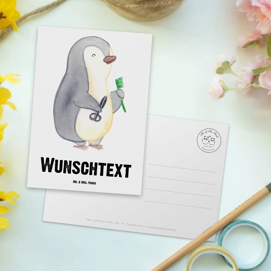 Personalisierte Postkarte Friseur mit Herz Postkarte mit Namen, Postkarte bedrucken, Postkarte mit Wunschtext, Postkarte personalisierbar, Geschenkkarte mit Namen, Grußkarte mit Namen, Karte mit Namen, Einladung mit Namen, Ansichtskarte mit Namen, Geschenkkarte mit Wunschtext, Grußkarte mit Wunschtext, Karte mit Wunschtext, Einladung mit Wunschtext, Ansichtskarte mit Wunschtext, Beruf, Ausbildung, Jubiläum, Abschied, Rente, Kollege, Kollegin, Geschenk, Schenken, Arbeitskollege, Mitarbeiter, Firma, Danke, Dankeschön, Frisör, Haarstylist, Frisörbesuch, Friseursalon, Barbier, Coiffeur, Eröffnung Friseur