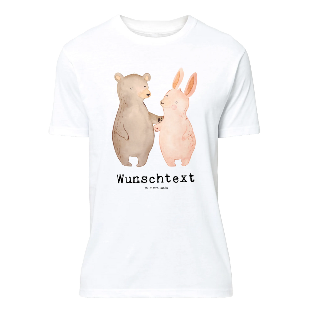 Personalisiertes T-Shirt Bär Hase Umarmen T-Shirt Personalisiert, T-Shirt mit Namen, T-Shirt mit Aufruck, Männer, Frauen, Wunschtext, Bedrucken, Liebe, Partner, Freund, Freundin, Ehemann, Ehefrau, Heiraten, Verlobung, Heiratsantrag, Liebesgeschenk, Jahrestag, Hocheitstag, Freunde, bester Freund, Hase, Bär, Bärchen, best friends