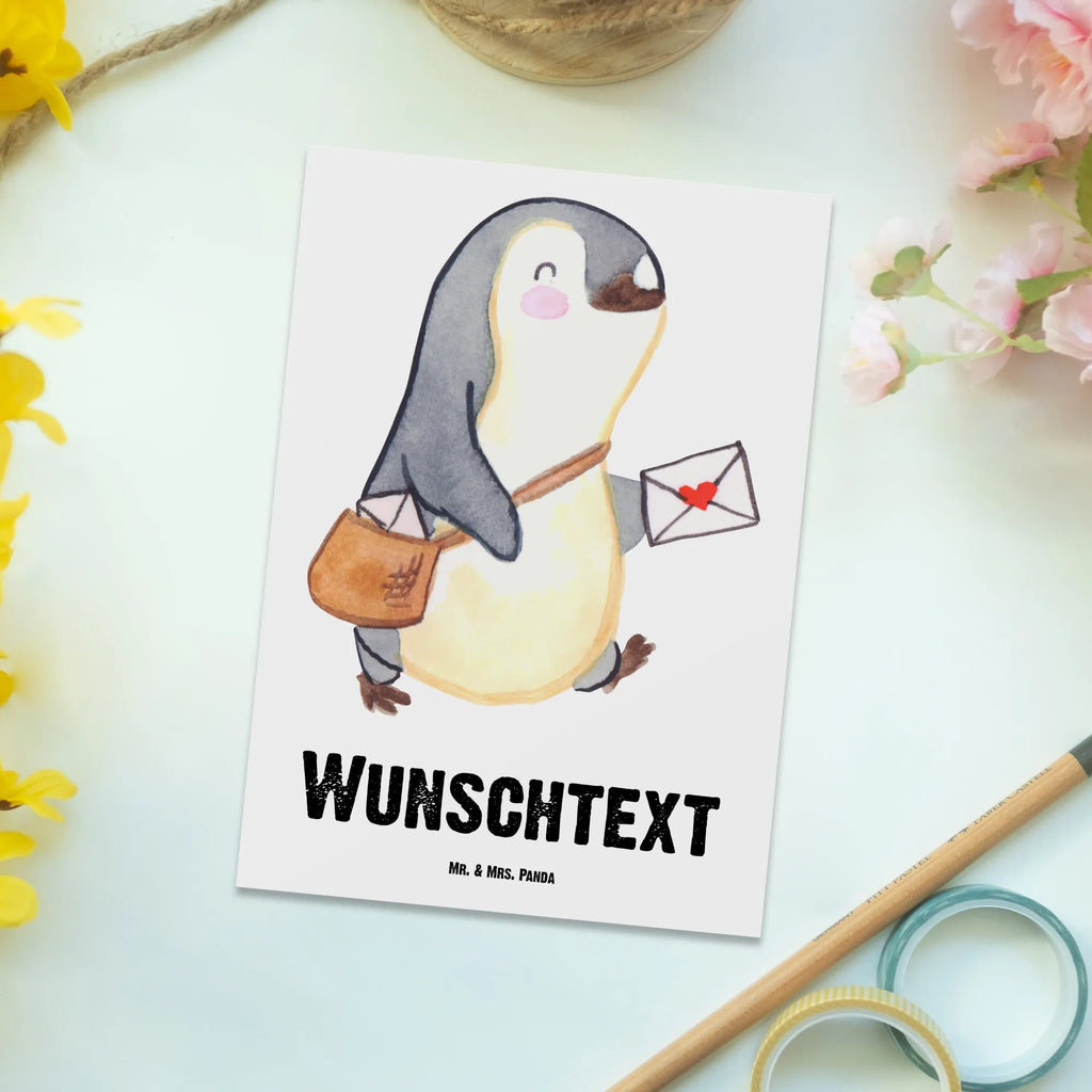 Personalisierte Postkarte Postbote mit Herz Postkarte mit Namen, Postkarte bedrucken, Postkarte mit Wunschtext, Postkarte personalisierbar, Geschenkkarte mit Namen, Grußkarte mit Namen, Karte mit Namen, Einladung mit Namen, Ansichtskarte mit Namen, Geschenkkarte mit Wunschtext, Grußkarte mit Wunschtext, Karte mit Wunschtext, Einladung mit Wunschtext, Ansichtskarte mit Wunschtext, Beruf, Ausbildung, Jubiläum, Abschied, Rente, Kollege, Kollegin, Geschenk, Schenken, Arbeitskollege, Mitarbeiter, Firma, Danke, Dankeschön, Postbote, Briefzusteller, Briefträger, Postler