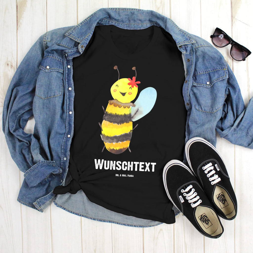 Personalisiertes T-Shirt Biene Happy T-Shirt Personalisiert, T-Shirt mit Namen, T-Shirt mit Aufruck, Männer, Frauen, Wunschtext, Bedrucken, Biene, Wespe, Hummel