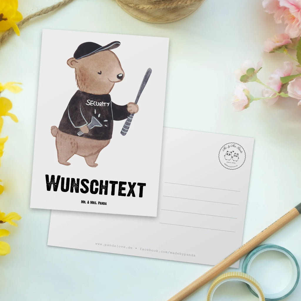 Personalisierte Postkarte Sicherheitsdienstmitarbeiter mit Herz Postkarte mit Namen, Postkarte bedrucken, Postkarte mit Wunschtext, Postkarte personalisierbar, Geschenkkarte mit Namen, Grußkarte mit Namen, Karte mit Namen, Einladung mit Namen, Ansichtskarte mit Namen, Geschenkkarte mit Wunschtext, Grußkarte mit Wunschtext, Karte mit Wunschtext, Einladung mit Wunschtext, Ansichtskarte mit Wunschtext, Beruf, Ausbildung, Jubiläum, Abschied, Rente, Kollege, Kollegin, Geschenk, Schenken, Arbeitskollege, Mitarbeiter, Firma, Danke, Dankeschön