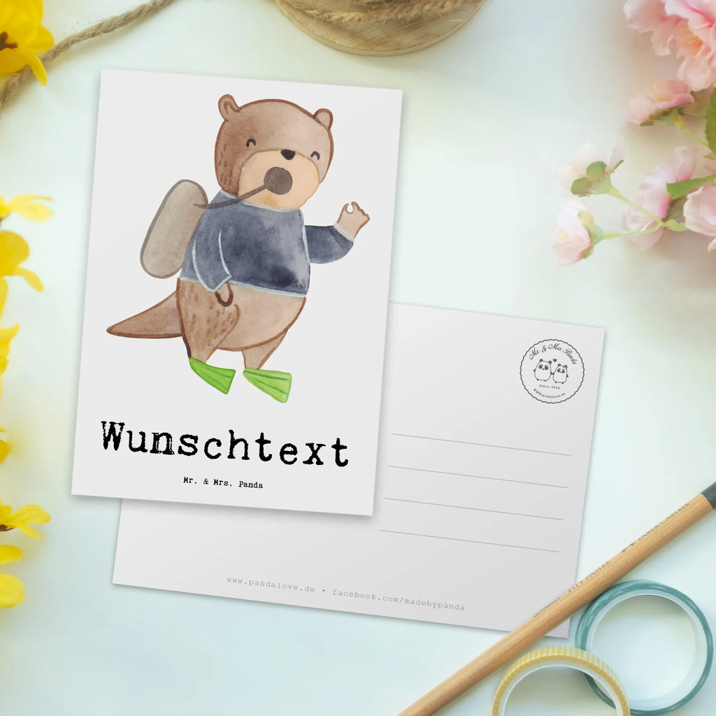 Personalisierte Postkarte Taucher mit Herz Postkarte mit Namen, Postkarte bedrucken, Postkarte mit Wunschtext, Postkarte personalisierbar, Geschenkkarte mit Namen, Grußkarte mit Namen, Karte mit Namen, Einladung mit Namen, Ansichtskarte mit Namen, Geschenkkarte mit Wunschtext, Grußkarte mit Wunschtext, Karte mit Wunschtext, Einladung mit Wunschtext, Ansichtskarte mit Wunschtext, Beruf, Ausbildung, Jubiläum, Abschied, Rente, Kollege, Kollegin, Geschenk, Schenken, Arbeitskollege, Mitarbeiter, Firma, Danke, Dankeschön