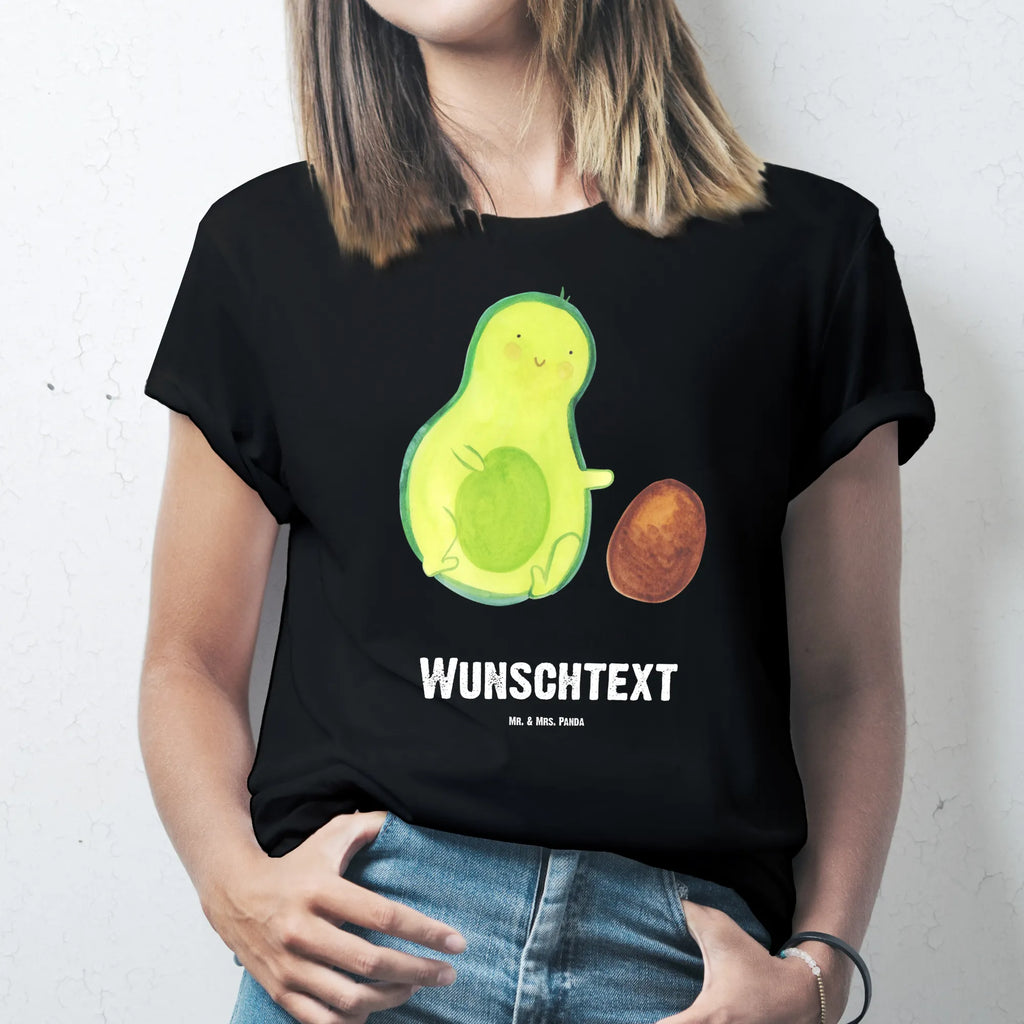 Personalisiertes T-Shirt Avocado rollt Kern T-Shirt Personalisiert, T-Shirt mit Namen, T-Shirt mit Aufruck, Männer, Frauen, Wunschtext, Bedrucken, Avocado, Veggie, Vegan, Gesund, Avocados, Schwanger, Geburt, Geburtstag, Säugling, Kind, erstes Kind, zur Geburt, Schwangerschaft, Babyparty, Baby, große Liebe, Liebe, Love