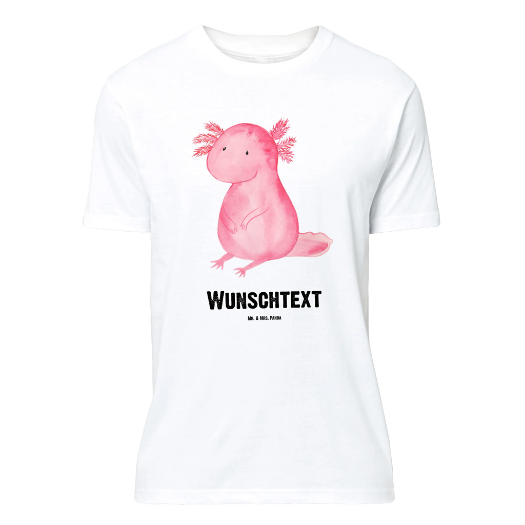 Personalisiertes T-Shirt Axolotl T-Shirt Personalisiert, T-Shirt mit Namen, T-Shirt mit Aufruck, Männer, Frauen, Wunschtext, Bedrucken, Axolotl, Molch, Axolot, vergnügt, fröhlich, zufrieden, Lebensstil, Weisheit, Lebensweisheit, Liebe, Freundin