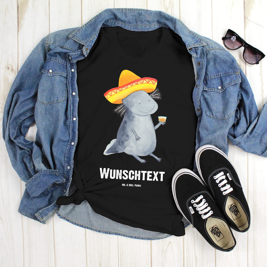 Personalisiertes T-Shirt Axolotl Tequila T-Shirt Personalisiert, T-Shirt mit Namen, T-Shirt mit Aufruck, Männer, Frauen, Wunschtext, Bedrucken, Axolotl, Molch, Mexico, Mexiko, Sombrero, Zitrone, Tequila, Motivation, Spruch, Schwanzlurch, Lurch, Lurche, Axolot, Feuerdrache, Feuersalamander