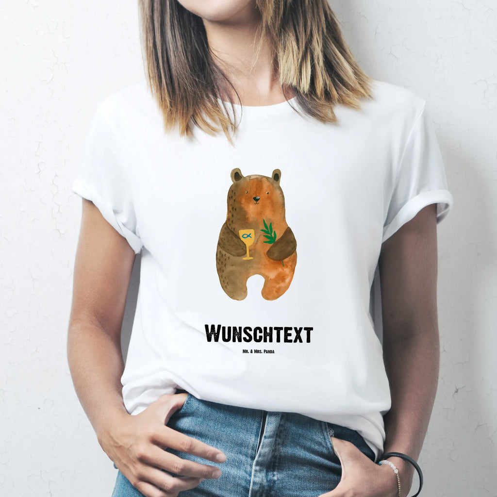 Personalisiertes T-Shirt Konfirmation-Bär T-Shirt Personalisiert, T-Shirt mit Namen, T-Shirt mit Aufruck, Männer, Frauen, Wunschtext, Bedrucken, Bär, Teddy, Teddybär, Konfirmation, Kirche, evangelisch, Gottesdienst