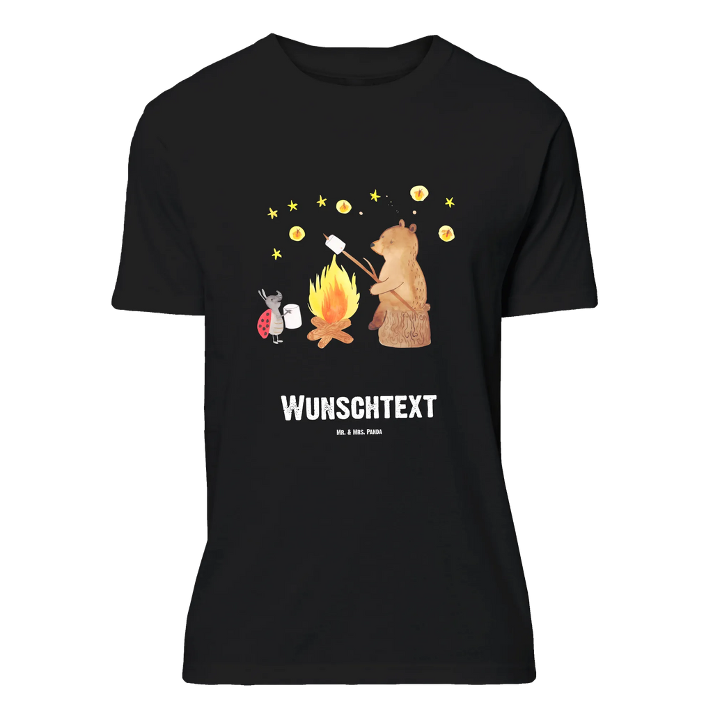 Personalisiertes T-Shirt Bär & Marienkäfer Lagerfeuer T-Shirt Personalisiert, T-Shirt mit Namen, T-Shirt mit Aufruck, Männer, Frauen, Wunschtext, Bedrucken, Bär, Teddy, Teddybär, Lagerfeuer