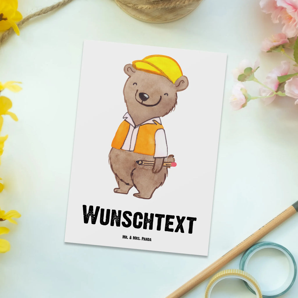 Personalisierte Postkarte Bauingenieur Herz Postkarte mit Namen, Postkarte bedrucken, Postkarte mit Wunschtext, Postkarte personalisierbar, Geschenkkarte mit Namen, Grußkarte mit Namen, Karte mit Namen, Einladung mit Namen, Ansichtskarte mit Namen, Geschenkkarte mit Wunschtext, Grußkarte mit Wunschtext, Karte mit Wunschtext, Einladung mit Wunschtext, Ansichtskarte mit Wunschtext, Beruf, Ausbildung, Jubiläum, Abschied, Rente, Kollege, Kollegin, Geschenk, Schenken, Arbeitskollege, Mitarbeiter, Firma, Danke, Dankeschön, Bauingenieur, Statiker, Ingeniuer, Baustelle, Studium